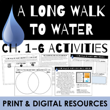 Preview of A Long Walk to Water Ch. 1-6 Activities: KWL, Nonfiction/Photo Activity, & MORE