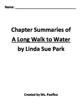 Preview of A Long Walk to Water  Chapter Summaries with Comprehension Questions
