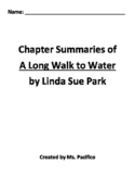 A Long Walk to Water  Chapter Summaries with Comprehension