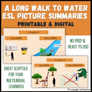 Preview of A Long Walk to Water ESL Picture Summaries -All Chapters | ELD | ENL | MLL