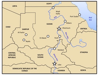 Preview of A Long Walk to Water - Free Sudan Map
