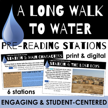 Preview of A Long Walk to Water Pre-Reading Learning Stations: Historical Context