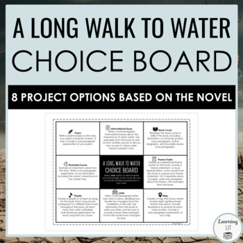 Preview of A Long Walk to Water Project Choice Board | Activities Based on the Novel