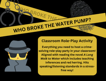 Preview of A Long Walk to Water Role Play Activity: Who Broke the Water Pump?