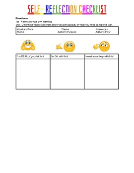 Preview of Self-Assessment Checklist for ELA Standards