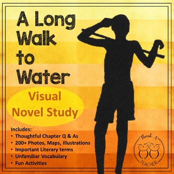 Preview of A Long Walk to Water Visual Novel Study w/ Comprehension Q & As Google Slides