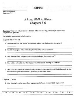 A Long Walk To Water Chapter Questions And Movie Questions By Sunni S Store