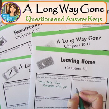 Preview of A Long Way Gone--Quizzes and Answer Keys