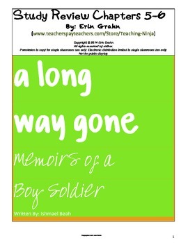 Preview of A Long Way Gone Study Review Chapters 5 and 6