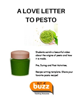 Preview of A Love Letter To Pesto. Video Lesson. Recipe. Listening. Food. ESL. EFL. Cooking