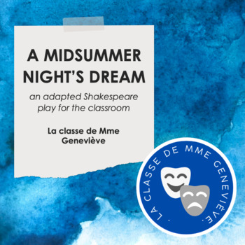 Preview of A MIDSUMMER NIGHT'S DREAM - adapted elementary or middle school script