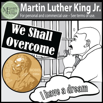 Preview of A MLK-Martin Luther King Jr Clip Art Freebie {Messare Clips and Design}