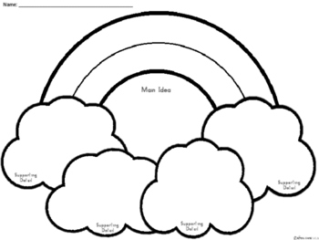 A+ Main Idea with Supporting Details: Rainbow Graphic Organizer by