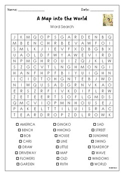 A Map into the World Word Search Puzzle Activity by Kao Kalia Yang
