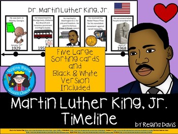 A+ Martin Luther King, Jr. Timeline by Regina Davis | TpT