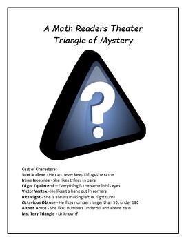 Preview of A Math Readers Theater - Triangle of Mystery - with Crossword / Word Search