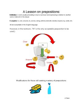 Preview of A Memorable Lesson on Prepositions