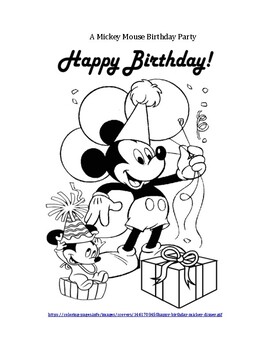 Preview of A Mickey Mouse Birthday Party