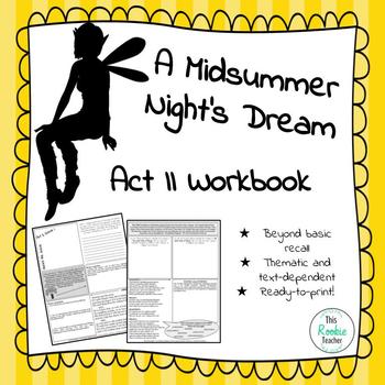 Preview of A Midsummer Night's Dream Act II Student Workbook / Study Guide