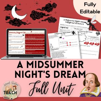 Preview of A Midsummer Night's Dream Activity, Lesson, Assessment, and Close Reading Bundle