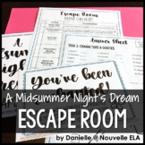 A Midsummer Night's Dream Escape Room - Unit Review Activity