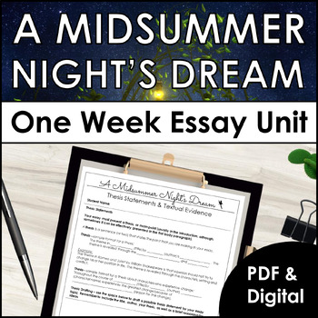Preview of A Midsummer Night’s Dream Essay With Literary Analysis Lesson Plans, Thesis, etc