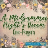 A Midsummer Night's Dream One Pager with Directions