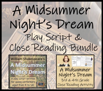 Preview of A Midsummer Night's Dream | Play Script & Close Reading Bundle | 3rd & 4th Grade