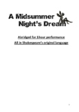 A Midsummer Night's Dream - Script Abridged 1 hour