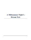 A Midsummer Night's Dream Test