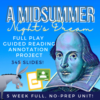 Preview of A Midsummer Night's Dream by Shakespeare Interactive Unit Bundle Google Slides 