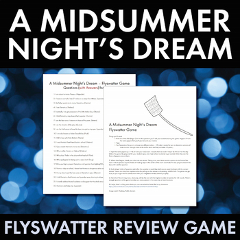 Preview of A Midsummer Night’s Dream – Flyswatter Review Game for Shakespeare's Play