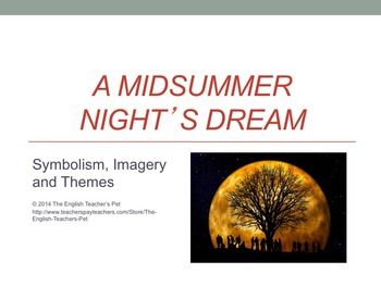 Preview of A Midsummer Night's Dream Symbols, Imagery and Themes PowerPoint