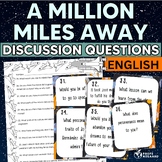 A Million Miles Away Discussion Questions Task Cards & Wor