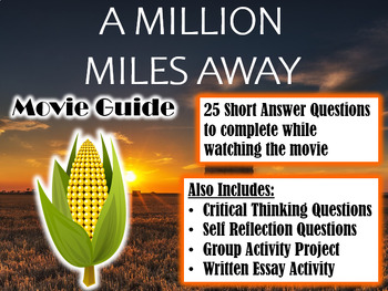 Preview of A Million Miles Away Movie Guide (2023) - Movie Questions with Extra Activities