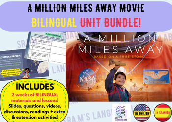 Preview of A Million Miles Away Movie UNIT: BILINGUAL BUNDLE! (SPAN/ENG) 2+ weeks