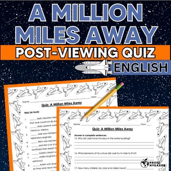 Preview of A Million Miles Away Post-viewing Quiz in English - 20 question Test