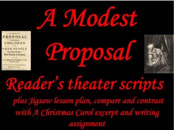 Preview of A Modest Proposal Reader’s Theater and compare/contrast assignment