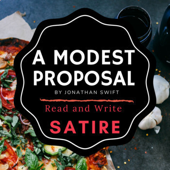 Preview of A Modest Proposal by Jonathan Swift, Questions, Satire Writing and Analysis