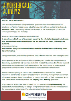 Preview of A Monster Calls Comprehension Activity 2