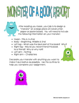 book report on monster