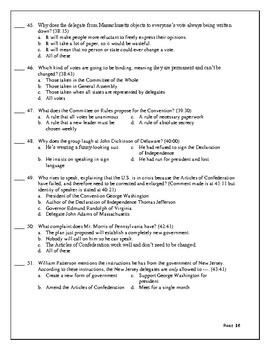 Worksheets for A More Perfect Union Movie 110 Questions with Time
