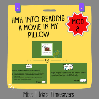 Preview of A Movie in My Pillow Quiz - Grade 5 HMH into Reading
