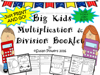 Preview of A Multiplication and Division Booklet for Big Kids
