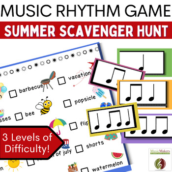 Preview of A Music Rhythm Game Summer Scavenger Hunt For the Elementary Music Classroom