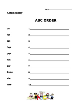 Preview of A Musical Day - Journeys 1st Grade- ABC Order