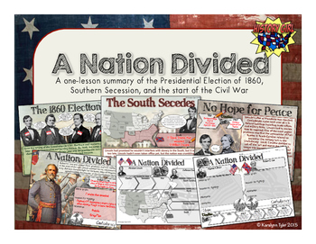 Preview of A Nation Divided: Election of 1860 and Secession PowerPoint and Infographic