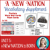 A New Nation Vocabulary Posters, Flash Cards, and Word Wall Cards