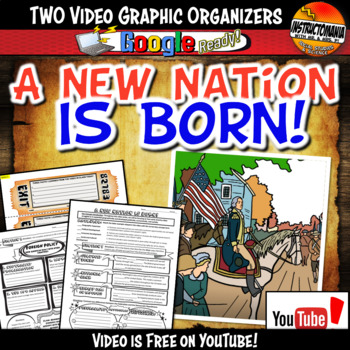 Preview of A New Nation Born! YouTube Video Graphic Organizer Notes Doodle Style Activity