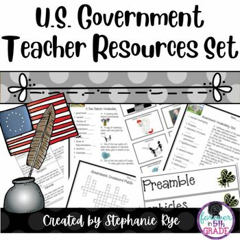 Preview of 5th Grade Social Studies - U.S. Government/Constitution Teacher Resources Set